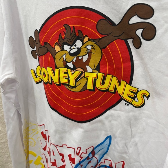 Small - LOONEY TUNES - Long Sleeve Graphic T-Shirt Tasmanian Devil Bugs Tee NEW - Picture 3 of 7